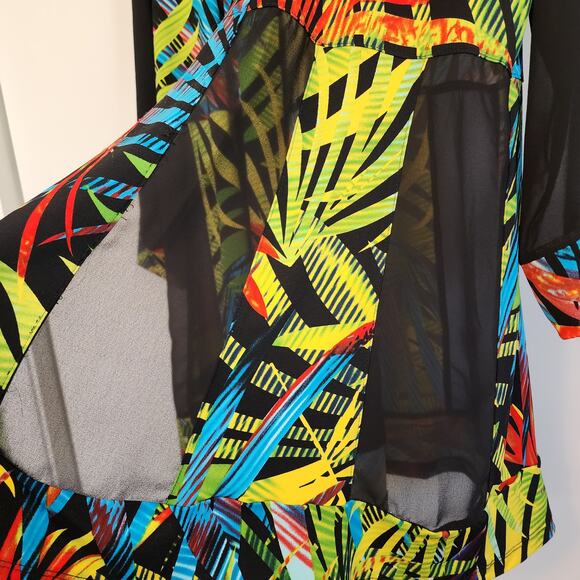 Ali Miles Multicolor Semi-Sheer Duster Cardigan - Flare Waist, Long Sleeve, M - Picture 7 of 9